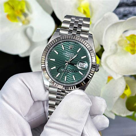 rolex op green 41mm|Rolex datejust 41 green motif.